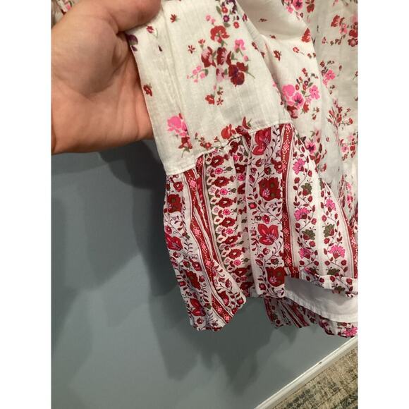 Old Navy Big Girls Peasant Dress Size XXL Plus 16 Boho Pink Floral Gauzy Cotton - Picture 7 of 9